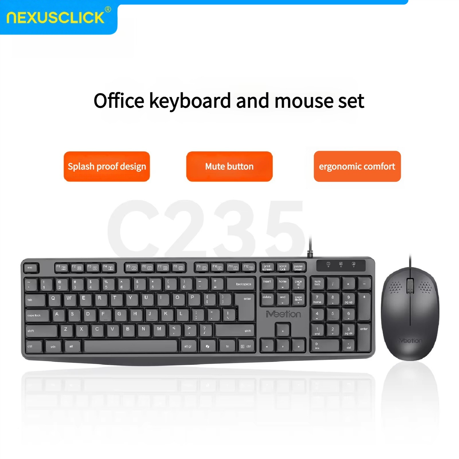 Gaming Keyboard That Is Quiet - Комплект проводной клавиатуры и мыши NexusClick