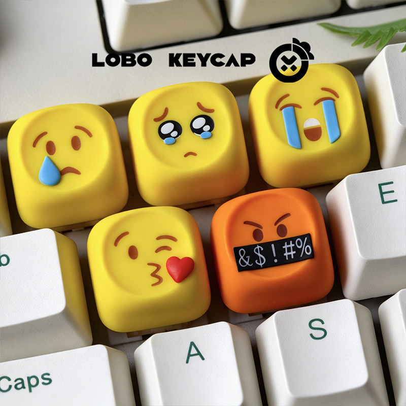 Gaming Keyboard Emoji - Горячая новинка: Кавайные персонализированные смоляные кейкапы