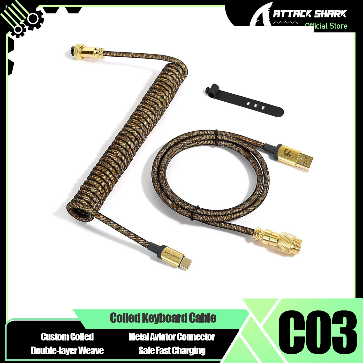 Coiled Usb Cable - ATTACK SHARK * MAMBASNAKE C03 Спиральный