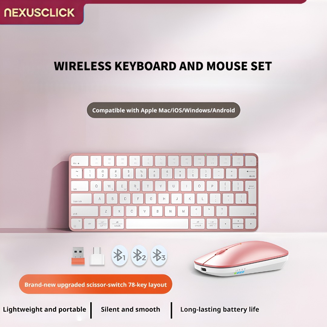 Gaming Keyboard That Is Quiet - Беспроводной комплект клавиатуры и мыши NexusClick