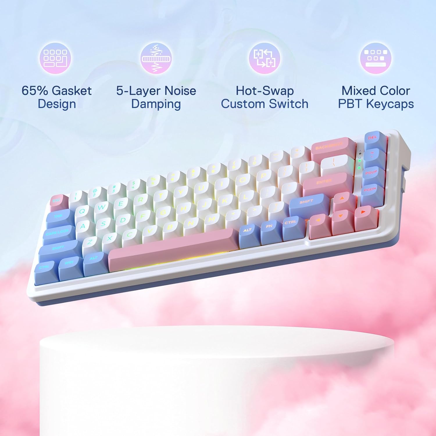 Redragon K709 PRO 65% Беспрово – обзор и цена Gaming Keyboard No Noise